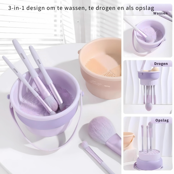 TriLuxe 3-in-1 Kwasten Verzorgingsset: Transformeer Je Kwasten Van Vuil Naar Stralend