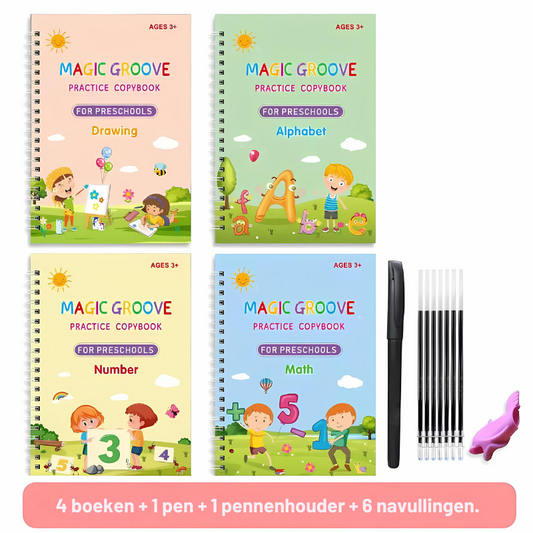 4-in-1 Magic Schrijfboeken Set - Maak oefenen leuker en effectiever voor je kind