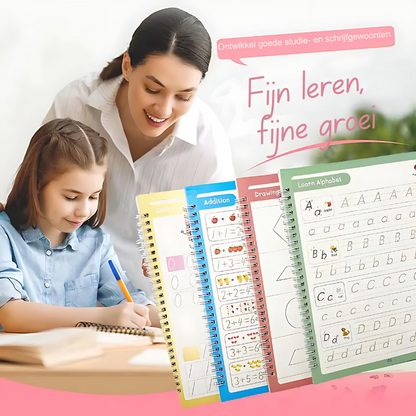 4-in-1 Magic Schrijfboeken Set - Maak oefenen leuker en effectiever voor je kind