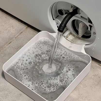 Sicora opvangbak vangt het water op dat uit het pluizenfilter van de wasmachine komt