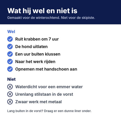 Wat de Tacto handschoen wel en niet is