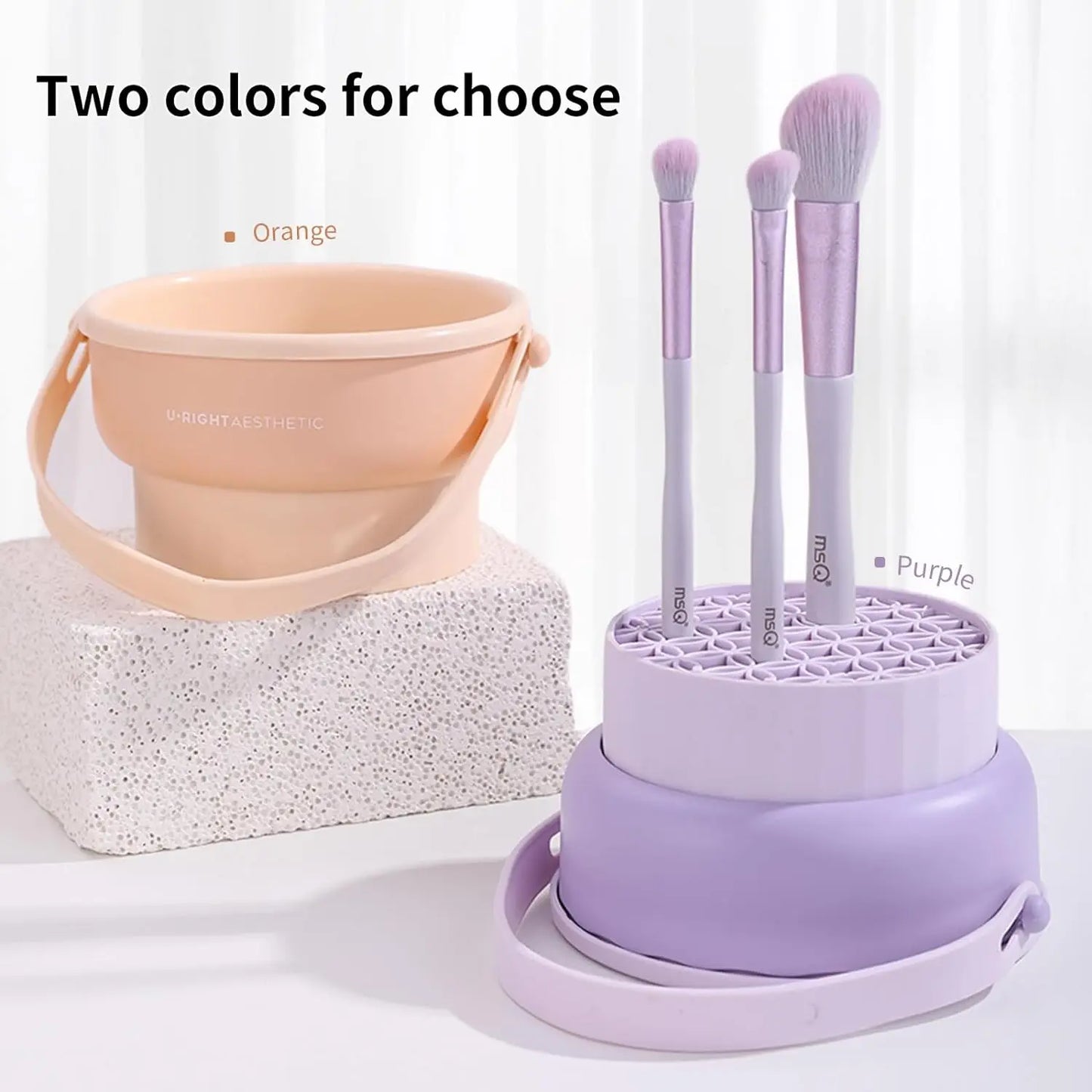 3 In 1 Schoonmaakborstel Schoonmaakmat Met Borsteldrooghouder Borstelreiniger Pad Inclusief Cosmetisch Borstelorganizerrek