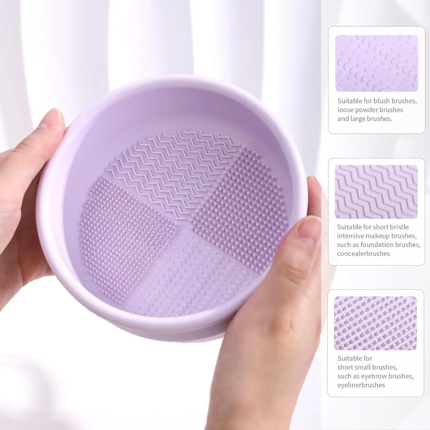 3 In 1 Schoonmaakborstel Schoonmaakmat Met Borsteldrooghouder Borstelreiniger Pad Inclusief Cosmetisch Borstelorganizerrek