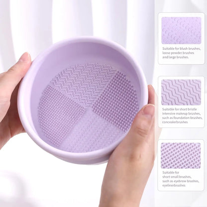 3 In 1 Schoonmaakborstel Schoonmaakmat Met Borsteldrooghouder Borstelreiniger Pad Inclusief Cosmetisch Borstelorganizerrek