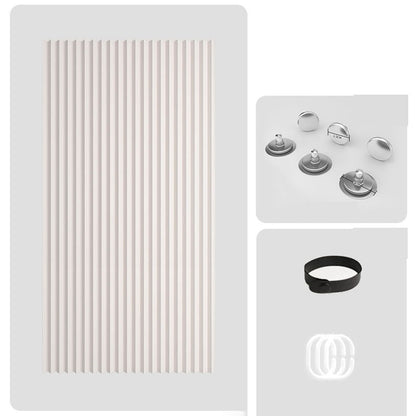 Cova vouwgordijn beige met magneetsluitingen, opbindband en ringen