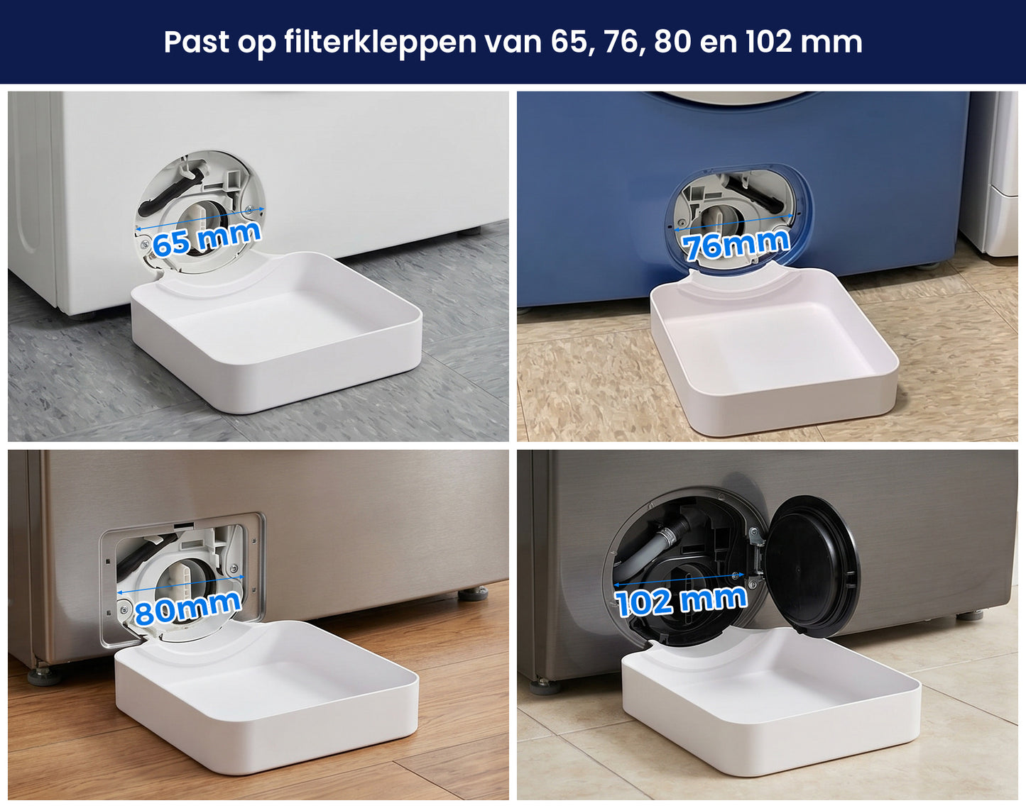 Sicora past op filterkleppen van 65, 76, 80 en 102 millimeter