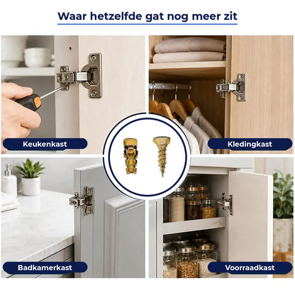 Waar hetzelfde gat nog meer zit: keukenkast, kledingkast, badkamerkast en voorraadkast