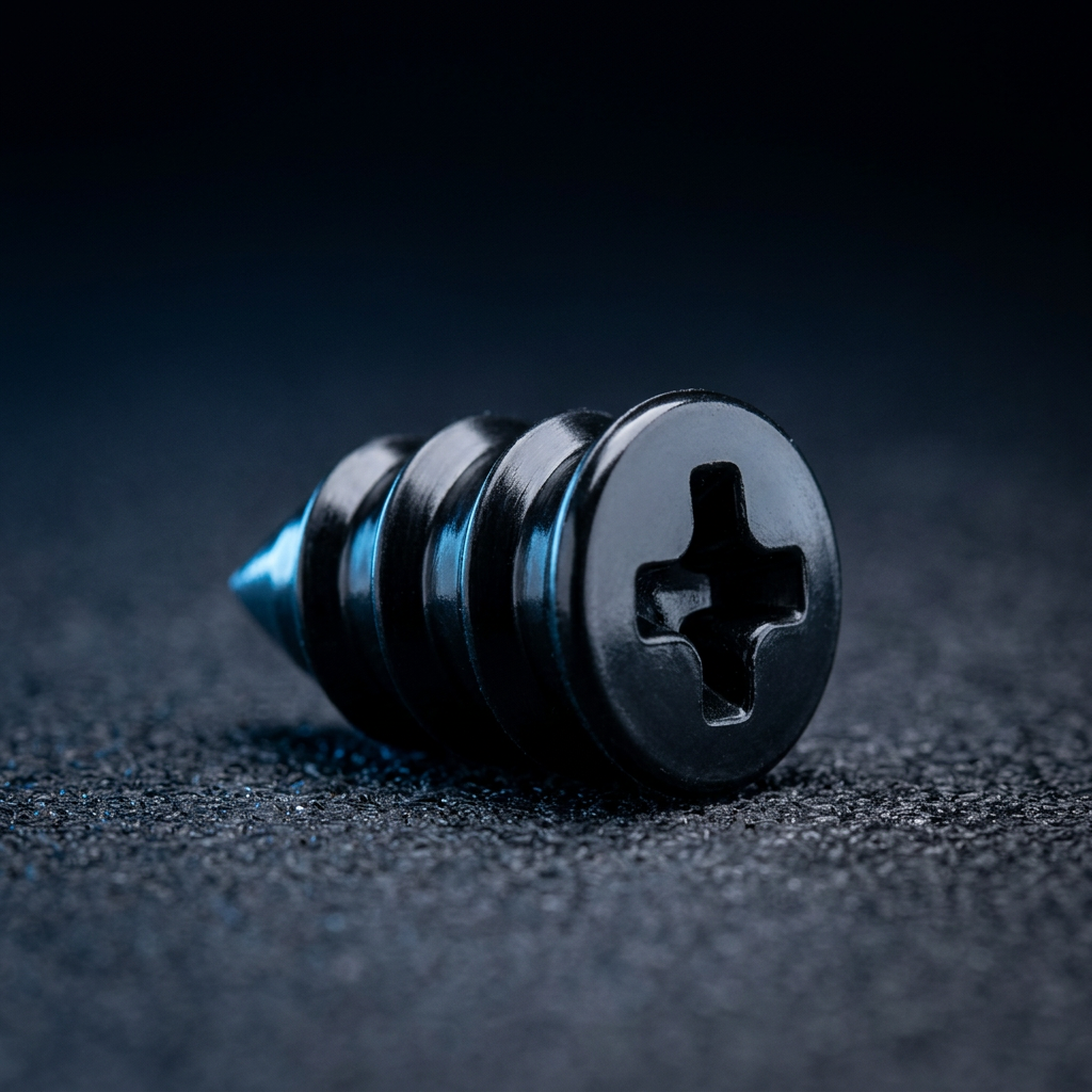 Close-up van een Vialo schroefplug met ribbels en kruiskop