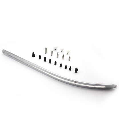 Levar breed 4 cm met alle 17 koppen: 9 zwart nylon, 3 witte bol, 5 rvs