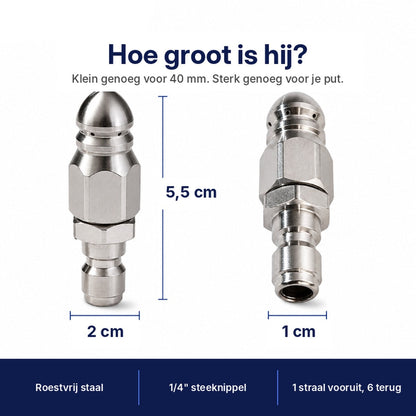 Hoe groot is hij: 5,5 cm lang, 2 cm dik en een steeknippel van 1 cm