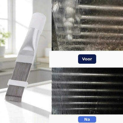 Voor en na: lamellen krom en dicht, daarna weer open