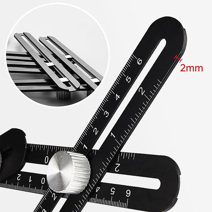 Close-up van de metalen kartelknop en het 2 mm dikke aluminium segment